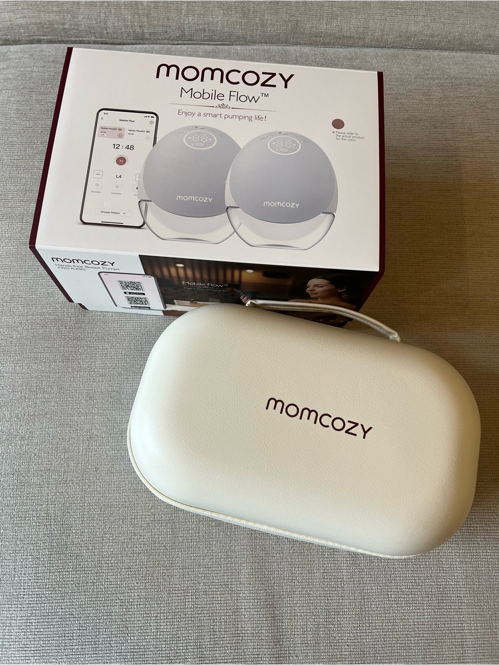 momcozy M9 Mobile Flow Hands-Free Breast Pump - Cozy Red